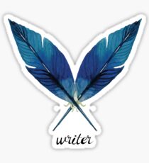 Writer! Blue Feathers Sticker