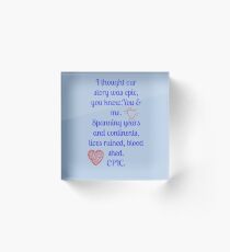 Our Love Story Acrylic Block