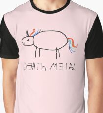 Death Metal Einhorn (Wachsmalstift) Grafik T-Shirt