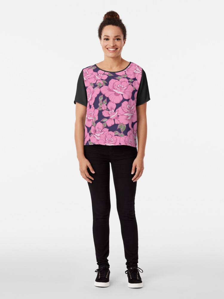 Alternate view of Pink Roses Chiffon Top