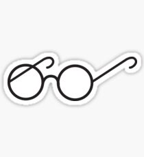single pair of round circle glasses Sticker