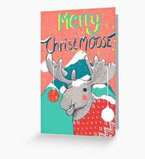 Merry ChristMOOSE Christmas gifts Greeting Card