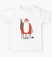 Santa and his reindeer / Weihnachtsmann mit Rentier Kids Tee