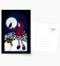 WINTER SNOW GIRL Postcards