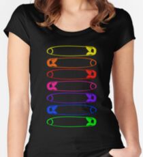 Rainbow Safety Pins Unity Women's Fitted Scoop T-Shirt