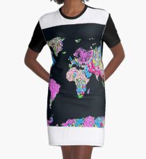 Weltkarte T-Shirt Kleid