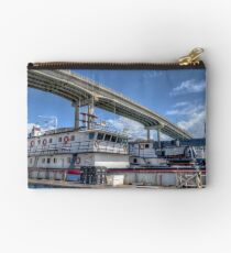 Cargo Boats docked at Potter's Cay under Paradise Island Bridge - Nassau, The Bahamas Studio Pouch