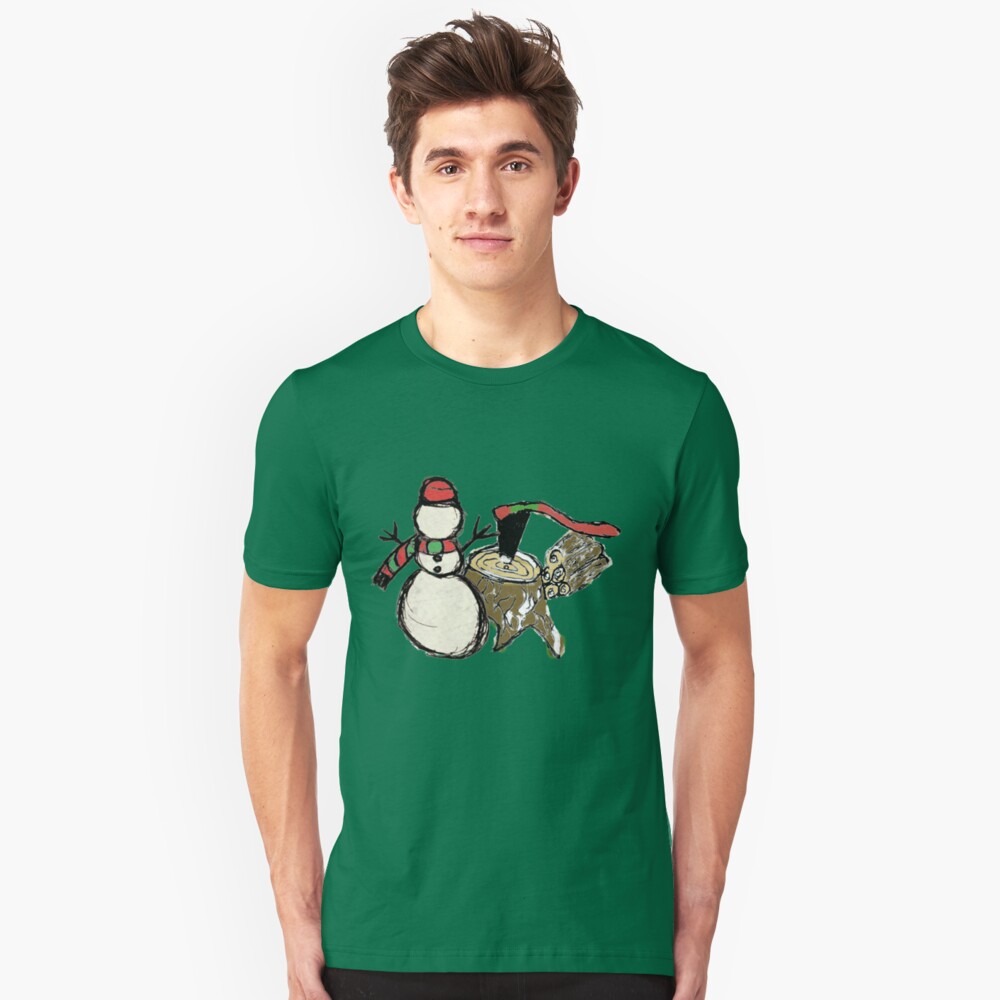 Snowman at the Woodpile Slim Fit T-Shirt