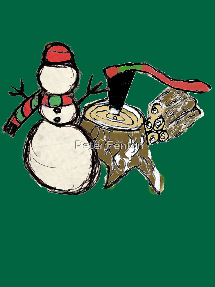 Snowman at the Woodpile by cephasgarrett
