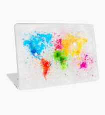 world map painting Laptop Skin
