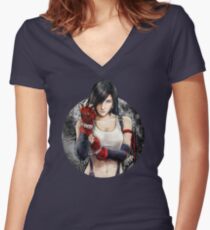 Tifa Lockhart FF7 Portrait Women's Fitted V-Neck T-Shirt