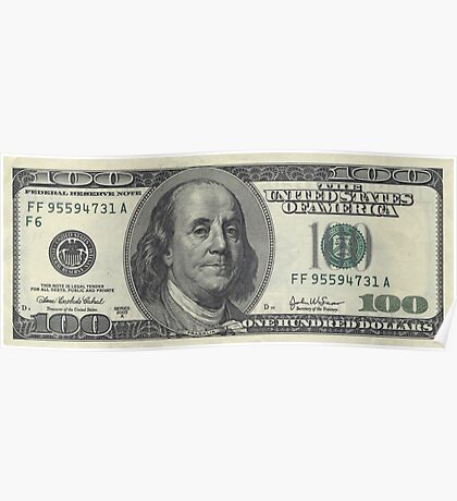 100 Dollar Bill: Posters | Redbubble