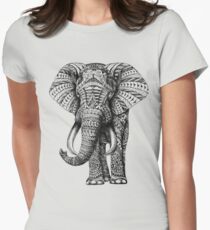 Verzierter Elefant Tailliertes T-Shirt für Frauen