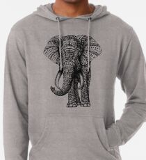 Verzierter Elefant Leichter Hoodie