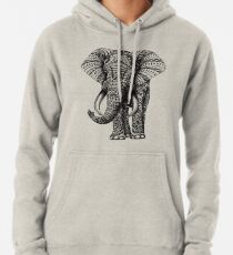 Ornate Elephant Pullover Hoodie