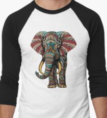 Ornate Elephant (Color Version) Men's Baseball ¾ T-Shirt