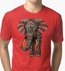 Ornate Elephant (Color Version) Tri-blend T-Shirt