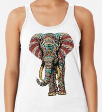 Ornate Elephant (Color Version) Racerback Tank Top