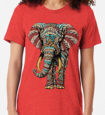 Verzierter Elefant (Farbversion) Vintage T-Shirt