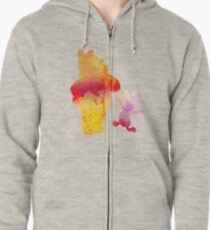 Bear and Pig Inspired Silhouette Zipped Hoodie