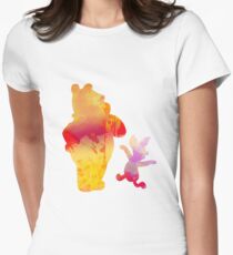 Bear and Pig Inspired Silhouette Women's Fitted T-Shirt
