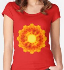 Sun-Flower Mandala Women's Fitted Scoop T-Shirt