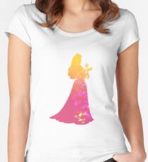 Princess Inspired Silhouette Women's Fitted Scoop T-Shirt