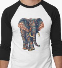 Ornate Elephant v2 (Color Version) Men's Baseball ¾ T-Shirt