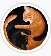 Yin Yang Cats Sticker