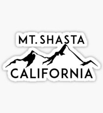 SKIING MOUNT SHASTA CALIFORNIA MOUNTAINS SKI CASCADE RANGE CASCADES SNOWBOARD SILHOUETTE 2 Sticker