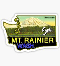 SEE MOUNT RAINIER WASHINGTON NATIONAL PARK CASCADES VINTAGE TRAVEL Sticker