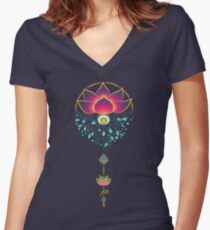 Lotus Women's Fitted V-Neck T-Shirt