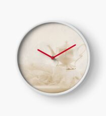 Cream Tea Pot And Ruffled Tablecloth - Still Life Clock