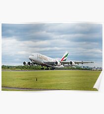 Emirates Airbus A380 Takeoff Poster