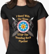 Standing Rock Crossed Arrows - Stop The Pipeline Women's Fitted T-Shirt