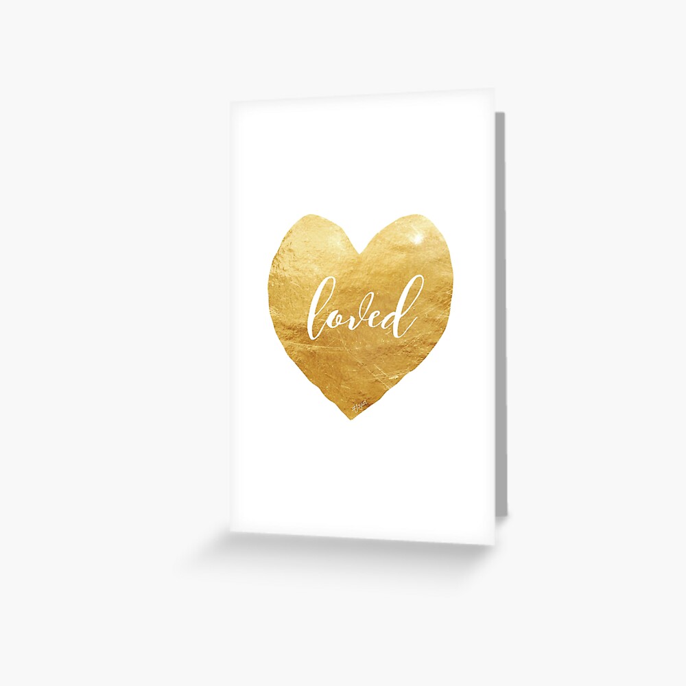 Loved in a Gold Heart Greeting Card