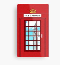 England Classic British Telephone Box Minimalist Metal Print