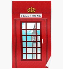 England Classic British Telephone Box Minimalist Poster