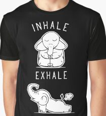 Lustiger Elefant inhalieren Yoga ausatmen Grafik T-Shirt