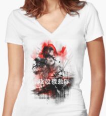 Geist in der Muschel Shirt mit V-Ausschnitt