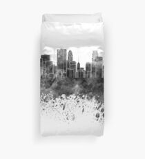 Minneapolis-Skyline im schwarzen Aquarell auf weißem Hintergrund Bettbezug