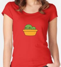 Cute cactus in yellow pot Women's Fitted Scoop T-Shirt