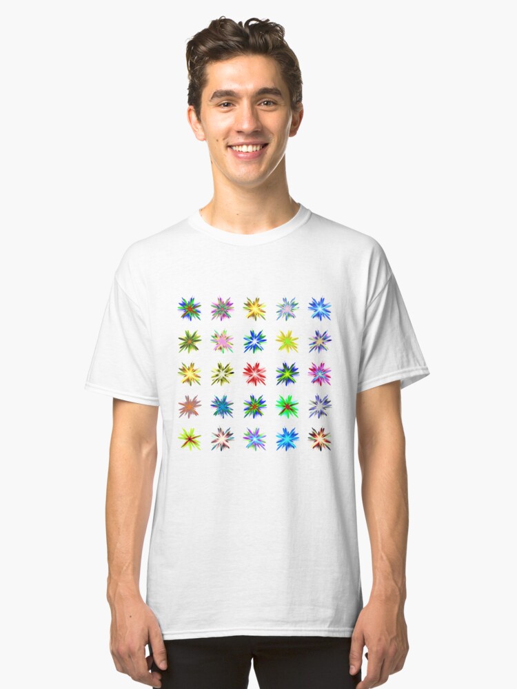 Alternate view of Flower blast structured chaos #fractal art Classic T-Shirt