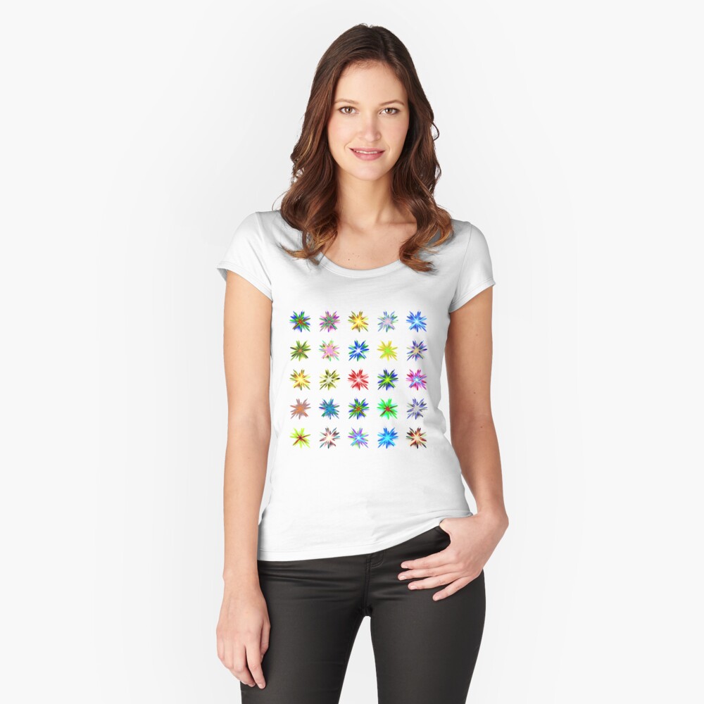 Flower blast structured chaos #fractal art Fitted Scoop T-Shirt
