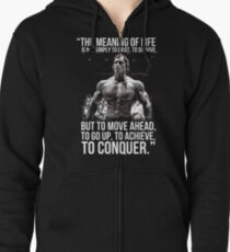 Arnold Schwarzenegger Arnie Conquer Quote Zipped Hoodie