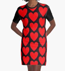 Hearts Graphic T-Shirt Dress