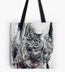 Katze in Blumen Tote Bag