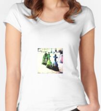 Rainbow Color Cemetery Graphic Women's Fitted Scoop T-Shirt
