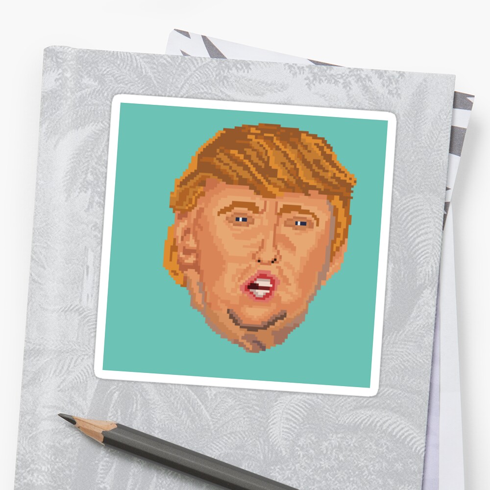  Donald Trump Pixel  Art Sticker Stickers by sdotj Redbubble