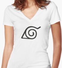 Hidden Leaf Village Women's Fitted V-Neck T-Shirt